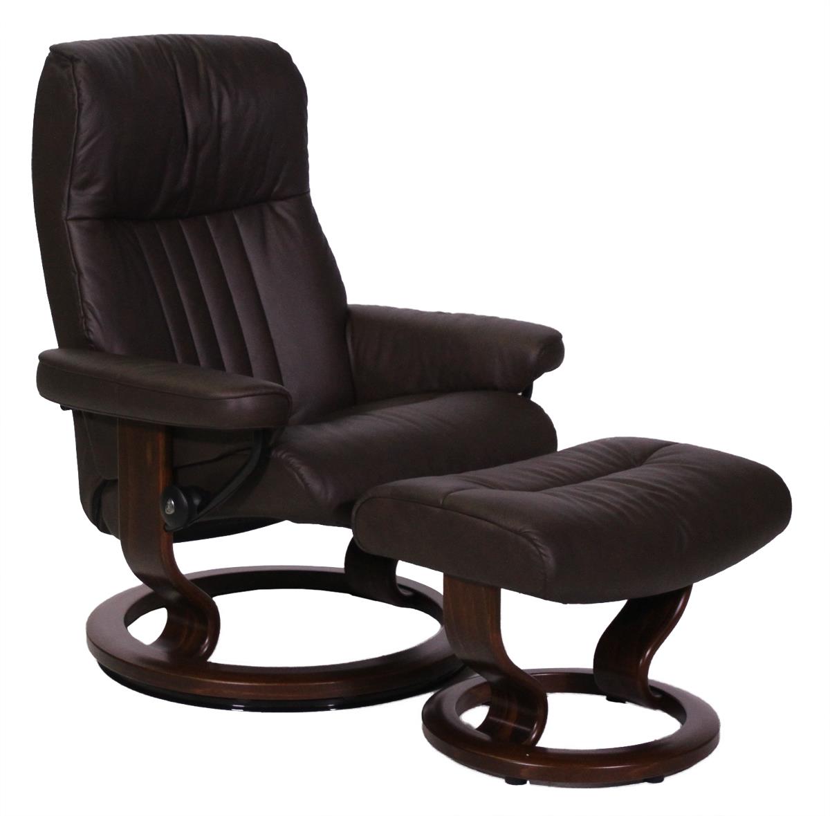 Stressless by Ekornes Crown Medium Stressless Chair and Ottoman